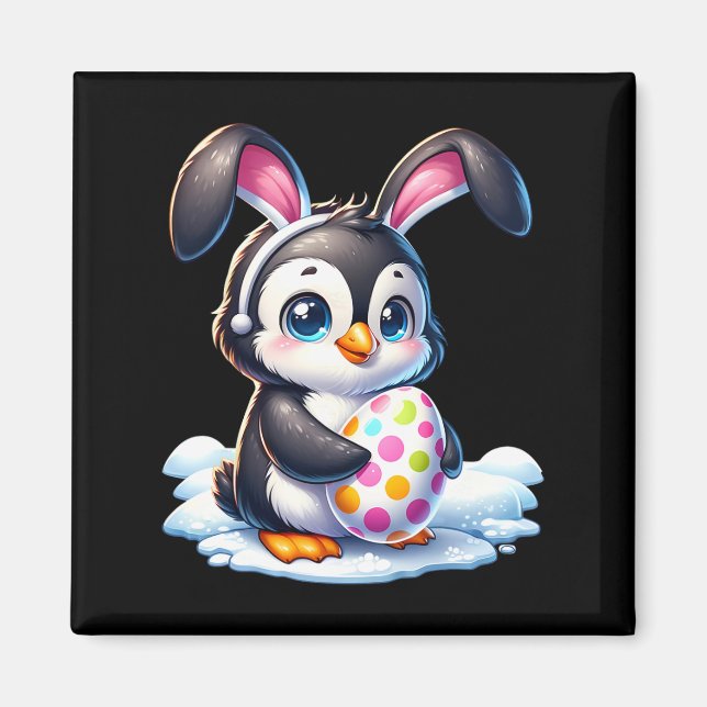 Easter Penguin Lover Egg Eggs Bunny Rabbit Bunnies Magnet (Front)