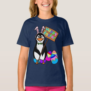 Easter Penguin with Coloured Eggs T-Shirt