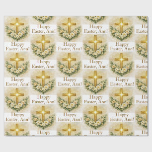 Easter Personalized Christian Cross Wrapping Paper