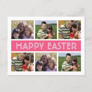 Easter  Personalized Photo Collage Postcard   Pink