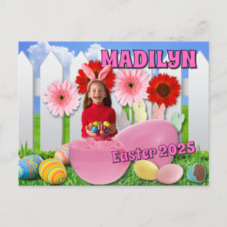 Easter Photo Postcard Chicks Floral