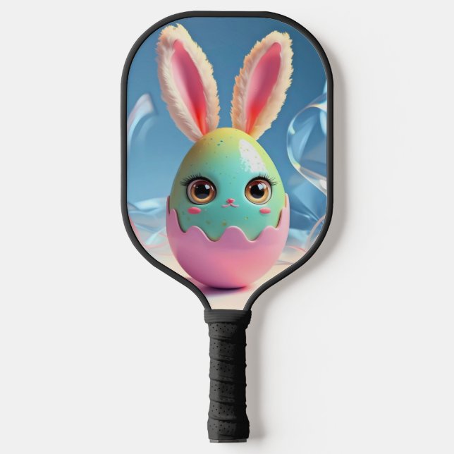 Easter Pickleball Fun – Bunny & Egg Paddle Design (Front)