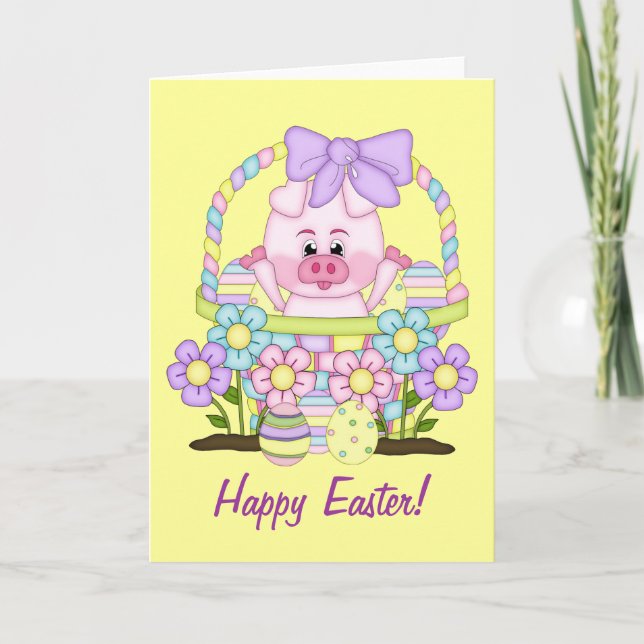 Easter Piggy Holiday Card (Front)