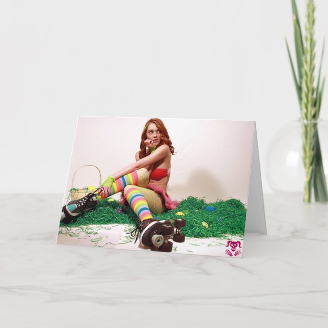 Easter Pin Up Holiday Card (Front)