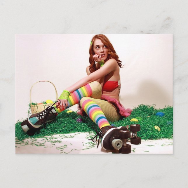Easter Pin Up Holiday Postcard (Front)