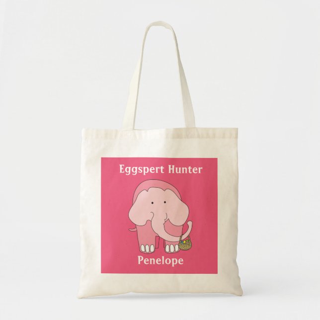 Easter Pink Elephant Tote Bag (Front)