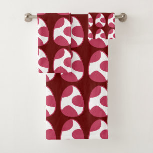 Easter Pink White Easter Eggs Happy Easter Bath Towel Set