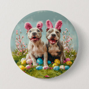 Easter Pit Bull Dogs 3 Inch Round Button
