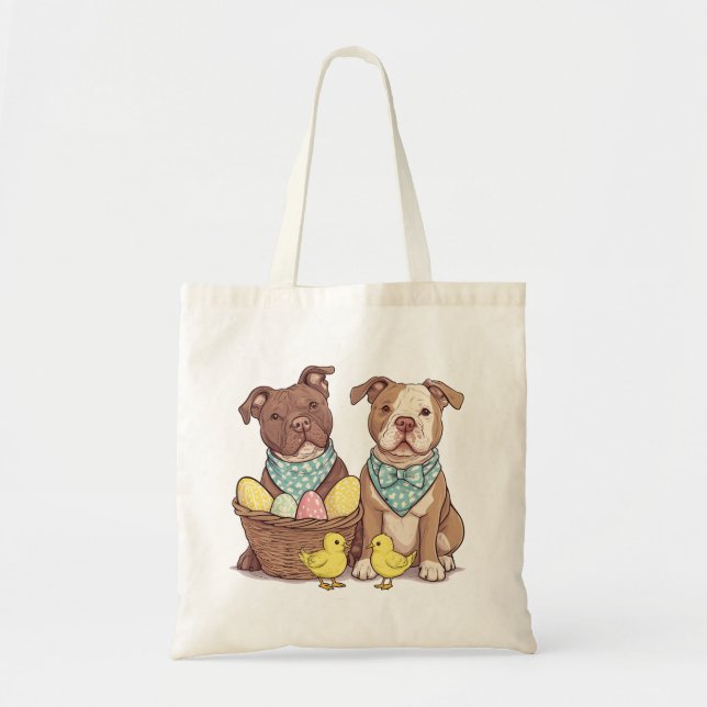 Easter Pit Bull Dogs Tote Bag (Front)