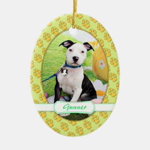 Easter - Pitbull  - Gunner Ceramic Ornament
