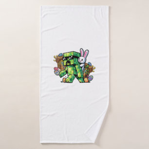 Easter Pixel Gamer Bunny Gaming Toddler Boys Kids  Bath Towel