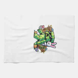 Easter Pixel Gamer Bunny Gaming Toddler Boys Kids  Kitchen Towel