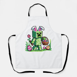 Easter Pixel Gaming Bunny Egg Hunting Boys Kids Yo Apron