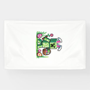 Easter Pixel Gaming Bunny Egg Hunting Boys Kids Yo Banner