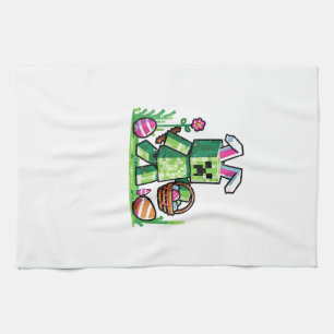 Easter Pixel Gaming Bunny Egg Hunting Boys Kids Yo Kitchen Towel