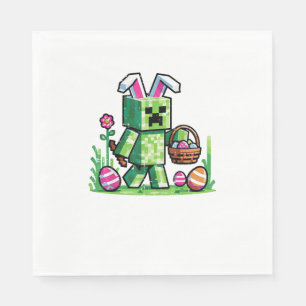 Easter Pixel Gaming Bunny Egg Hunting Boys Kids Yo Napkin