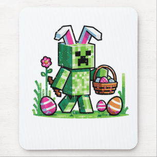 Easter Pixel Gaming Bunny Egg Hunting Mouse Pad