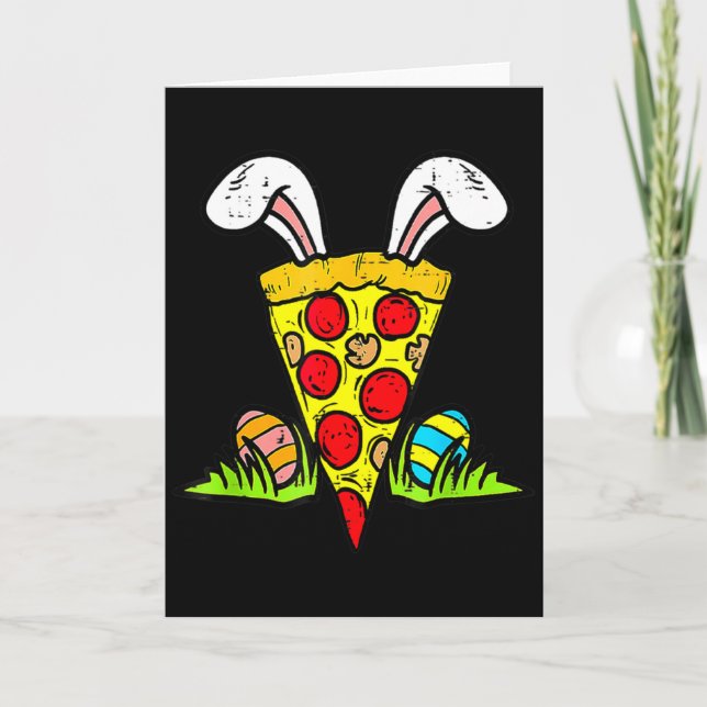 Easter Pizza Slice Bunny Ears Funny Snack Food Foo Card (Front)
