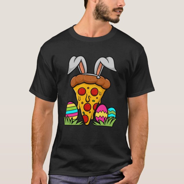 Easter Pizza Slice Bunny Ears  Snack Food  Foodie T-Shirt (Front)