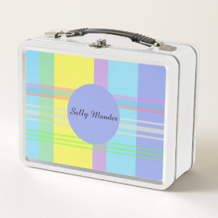 Easter Plaid Metal Lunch Box