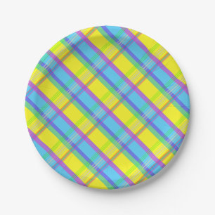 Easter Plaid Paper Plate