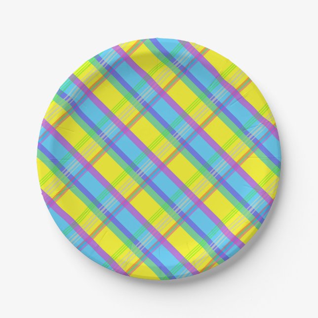 Easter Plaid Paper Plate (Front)