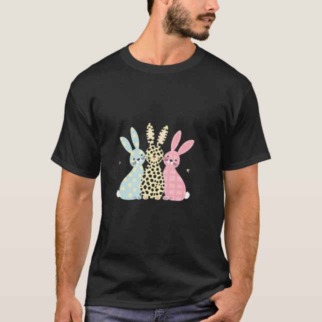 Easter Playful Rabbit Easter Bunny T-Shirt (Front)