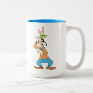 Easter Pluto with Easter Bunny Ears 2 Two-Tone Coffee Mug
