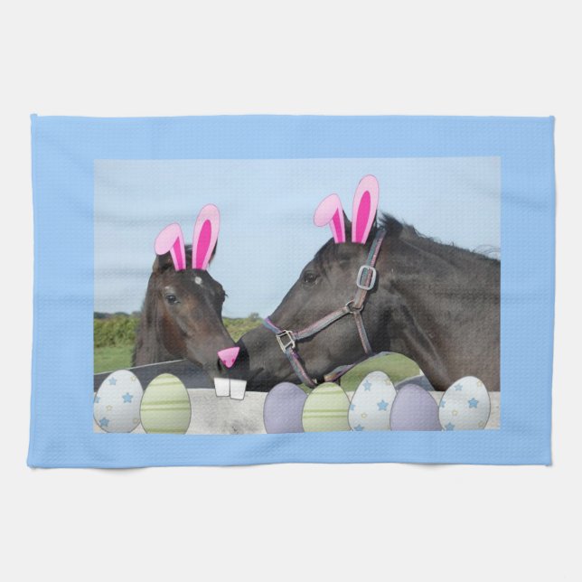 Easter Pony and Horse Kitchen Towel (Horizontal)