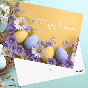 Easter Postcard with Easter Eggs
