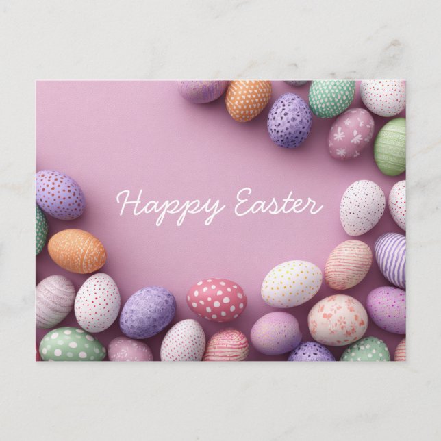 Easter Postcard with Easter Eggs (Front)