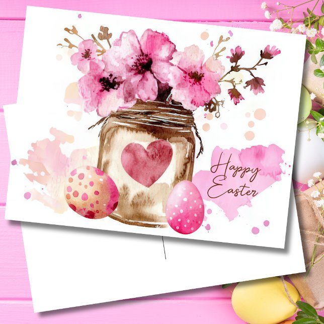 Easter Postcard with Easter Eggs and Flowers (Creator Uploaded)