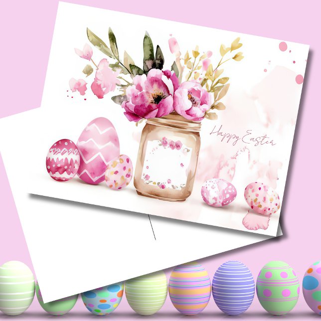 Easter Postcard with Easter Eggs and Flowers (Creator Uploaded)