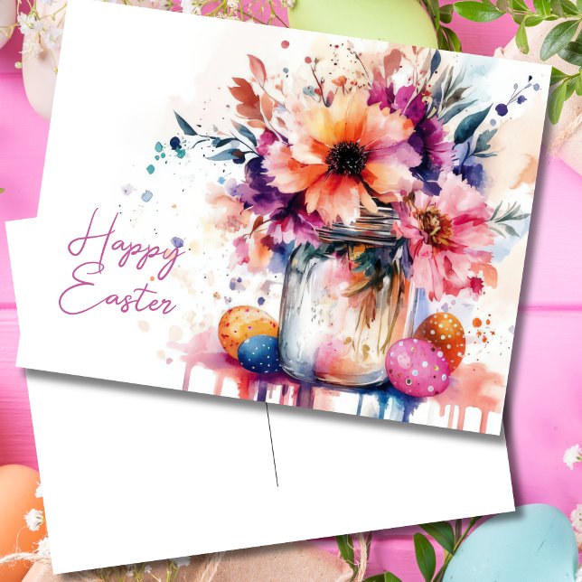 Easter Postcard with Easter Eggs and Flowers (Creator Uploaded)