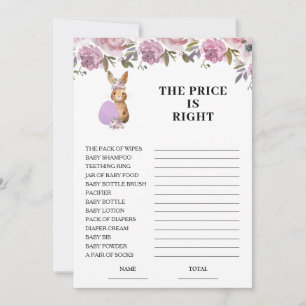 Easter Price is Right Baby Shower Game Card 
