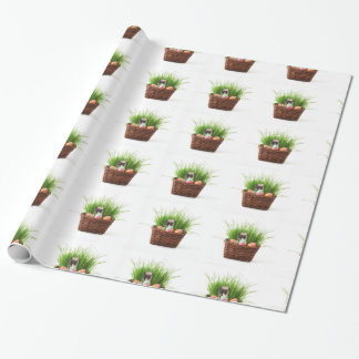Easter Pug dog wrapping paper
