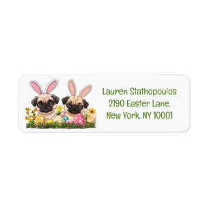 Easter Pug Dogs Bunny Ears