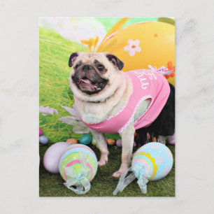 Easter - Pug -Hannah Holiday Postcard