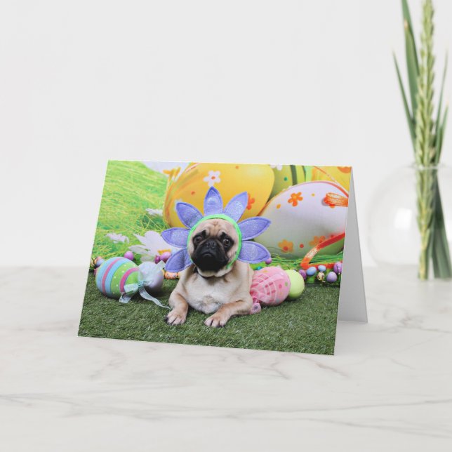 Easter - Pug - Louie Holiday Card (Front)