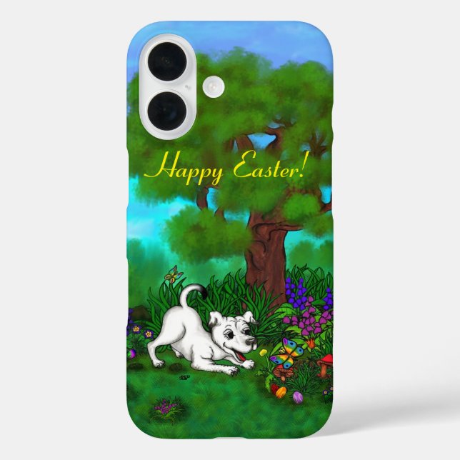 Easter - Puppy Capo and Butterfly Case-Mate iPhone Case (Back)