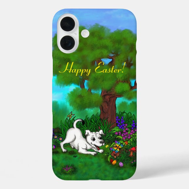 Easter - Puppy Capo and Butterfly Case-Mate iPhone Case (Back)