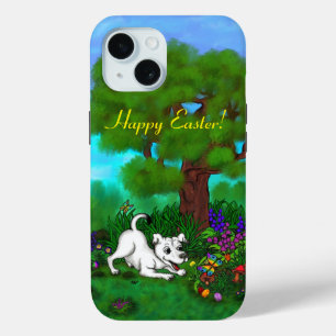 Easter - Puppy Capo and Butterfly iPhone 15 Case