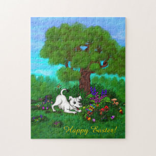Easter - Puppy Capo and Butterfly Jigsaw Puzzle