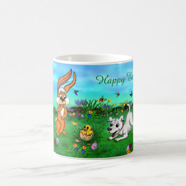 Easter - Puppy Capo Rabbit and Chick Magic Mug (Center)
