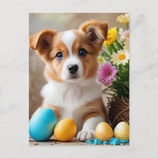 Easter puppy Holiday Postcard