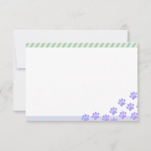 Easter Puppy Paw Prints Blank Card