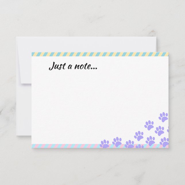 Easter Puppy Paw Prints Just a Note Card (Front)