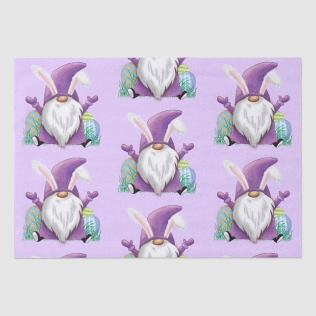 Easter Purple Gnome   Tissue Paper (Front)