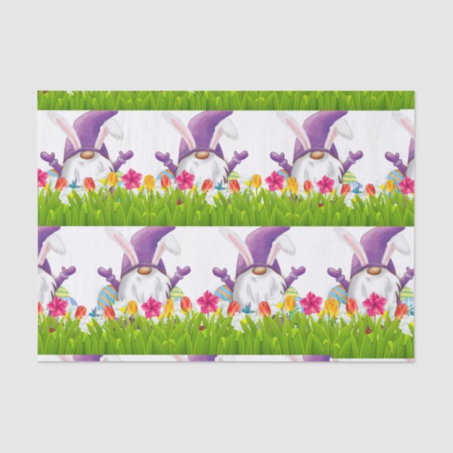 Easter Purple Gnome    Tissue Paper (Front)