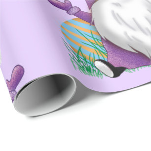 Easter Purple Gnome   Wrapping Paper